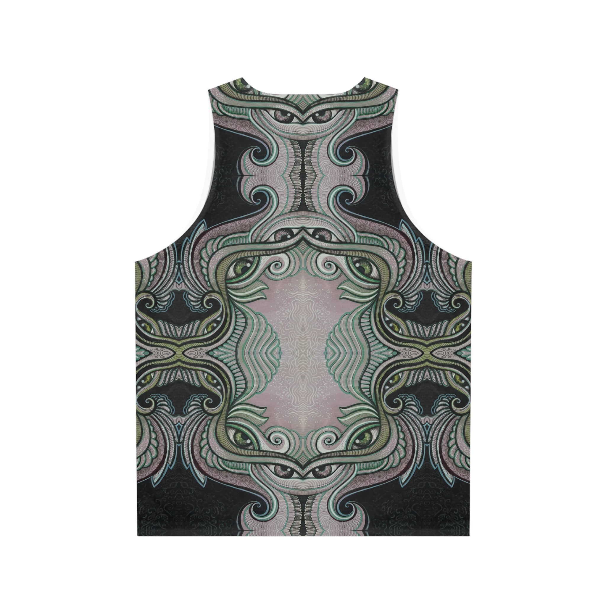All-Over Print Tank Top — Pastel Tribal Mandala Symmetry #f34789