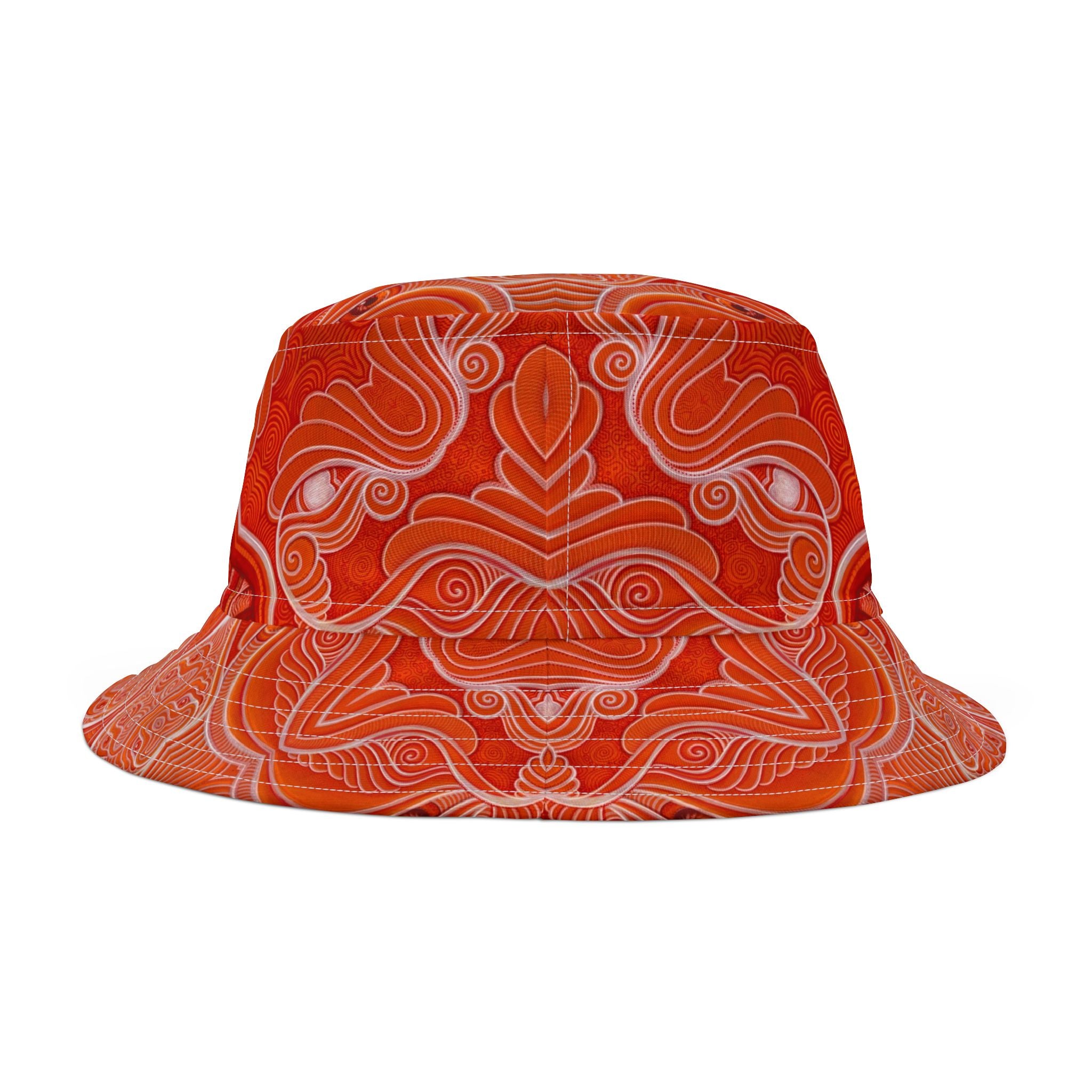 Red Psychedelic Eye Pattern Bucket Hat – Bold All-Over Print Summer Hat #i97468
