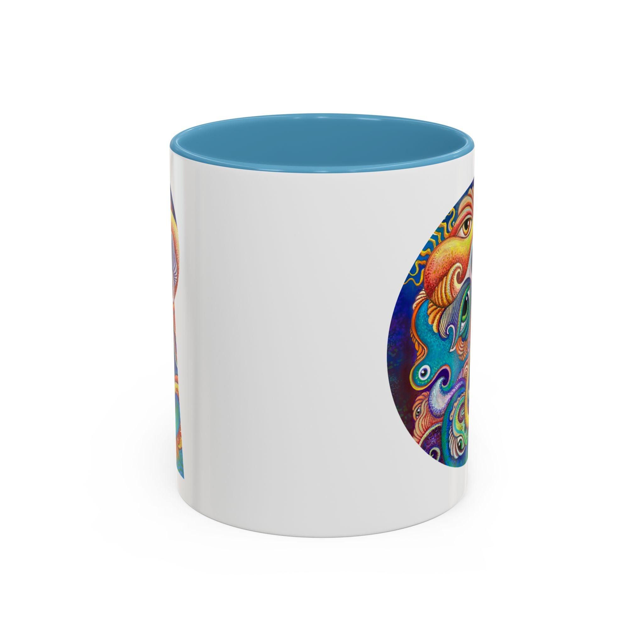 Colorful Abstract Fish Circle Mug | Accent Coffee Mug