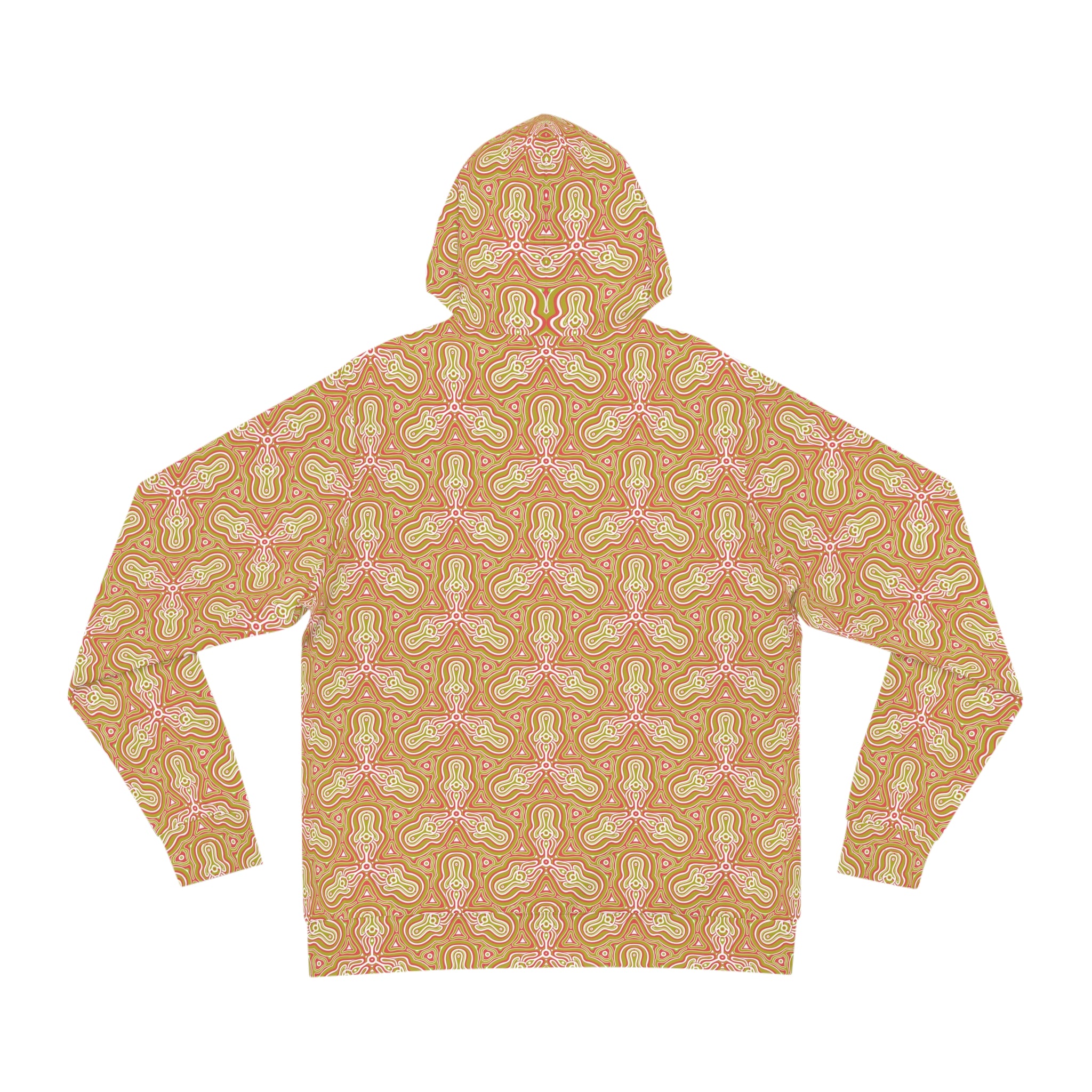 Retro Floral All-Over-Print Hoodie — Peach Paisley Pattern, Boho Casual Pullover #h700757
