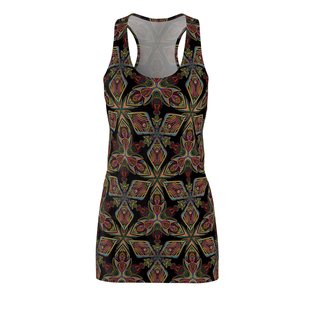 Kaleidoscope Floral Racerback Dress — Boho Patterned AOP #gho7540
