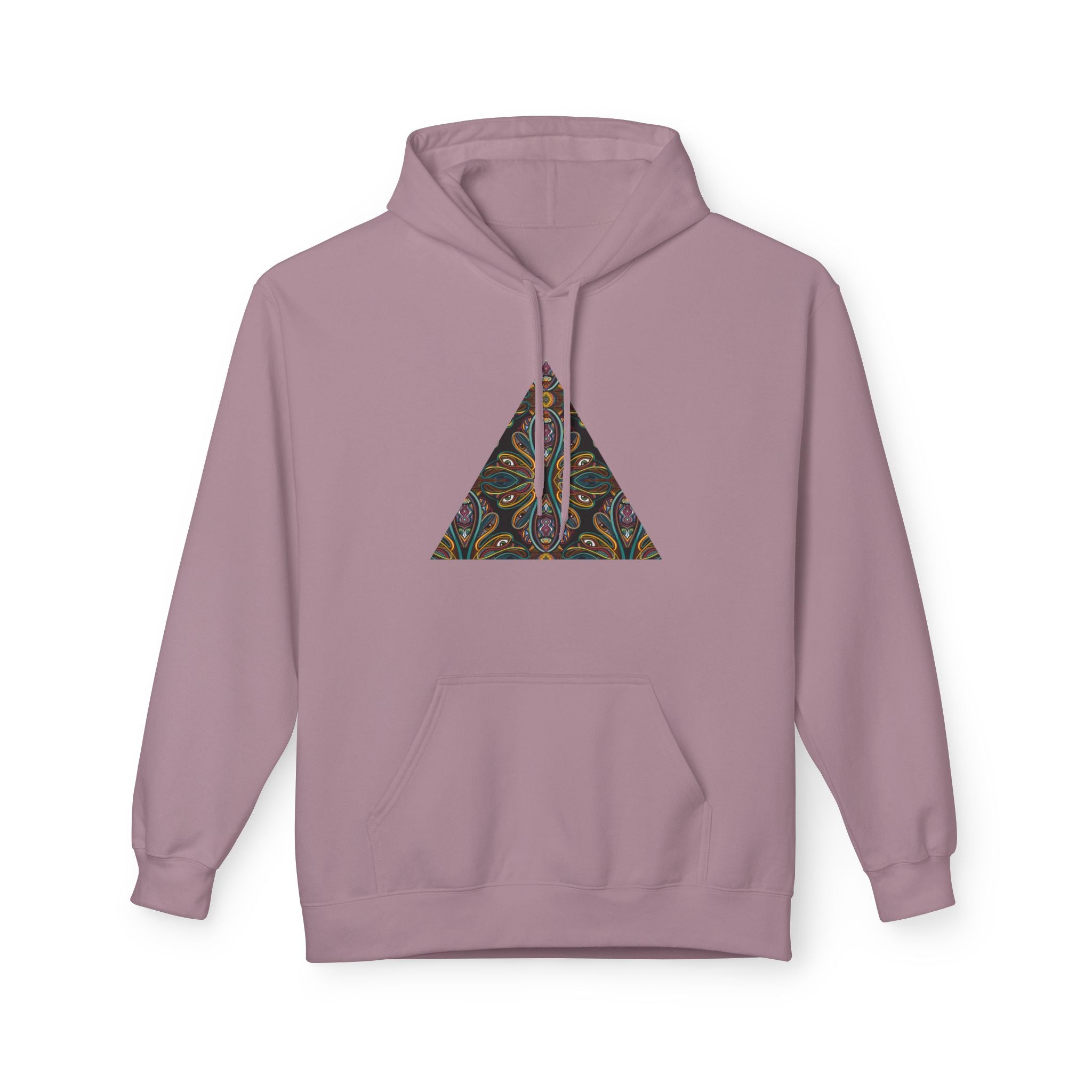 Geometric Mosaic Triangle Hoodie — Decorative Pattern Pullover #i865678