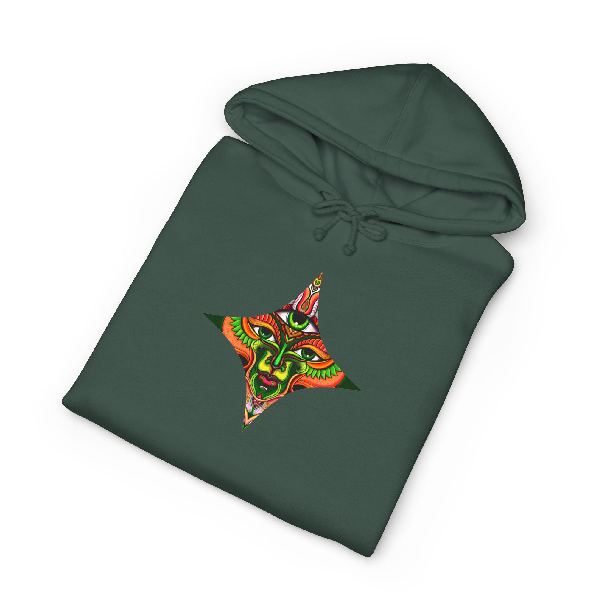 Hoodie — Vibrant Tribal Mask Graphic Pullover #h976345