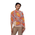 Bohemian Flame Pattern Light Scarf – Orange Teal Decorative Wrap #y66328