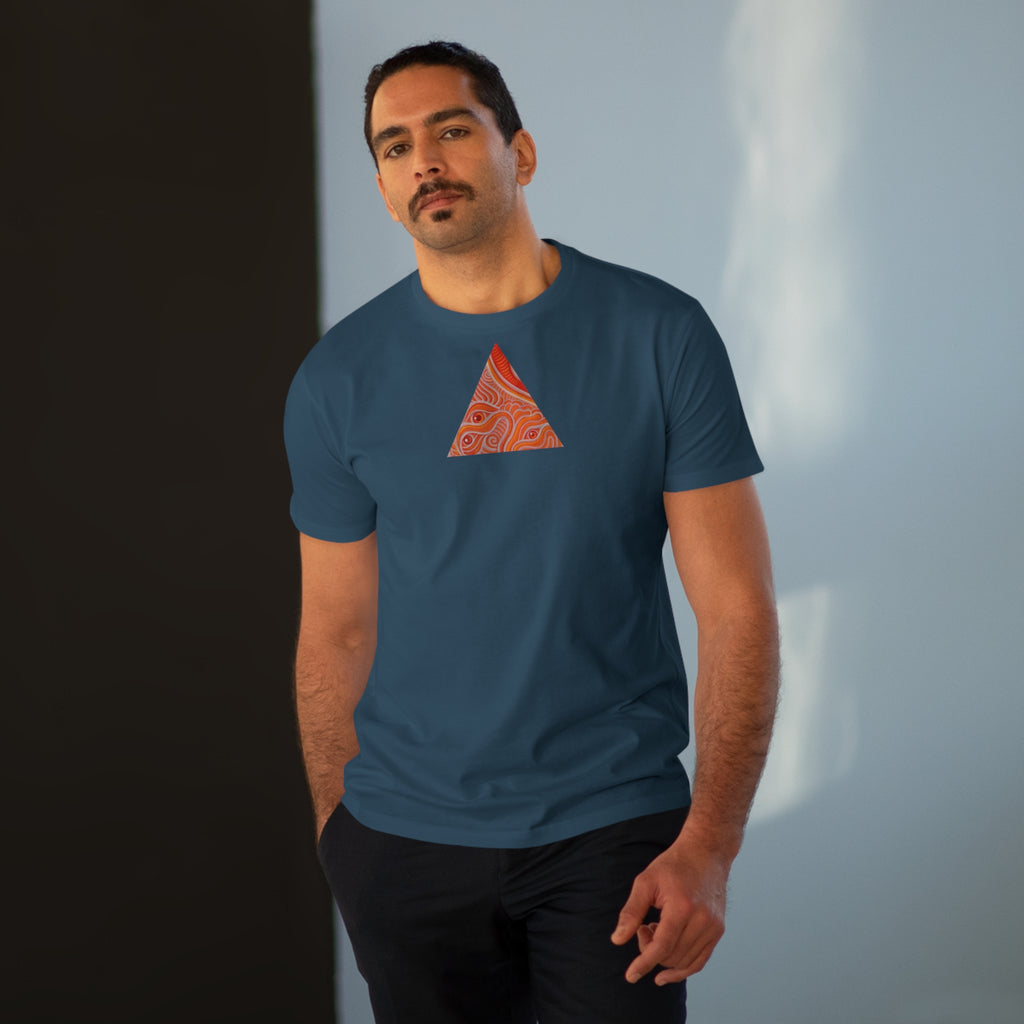 Men's Tee — Red Geometric Triangle Pattern #dm52986