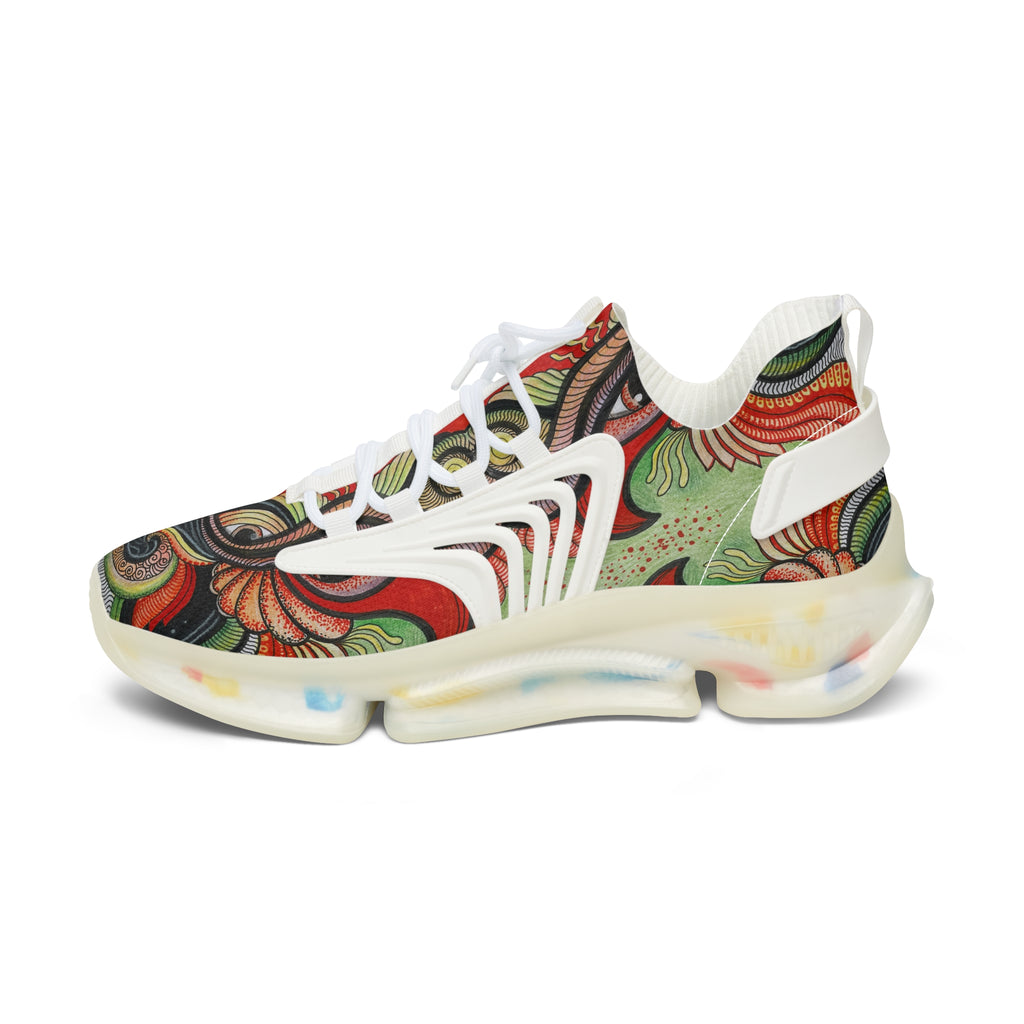 Women's Mesh Sneakers — Vintage Swirl Pattern Athletic Shoes #f3555522