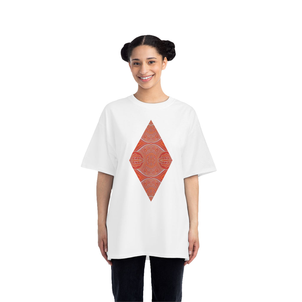 Geometric Red Diamond Graphic T-Shirt #kd753097