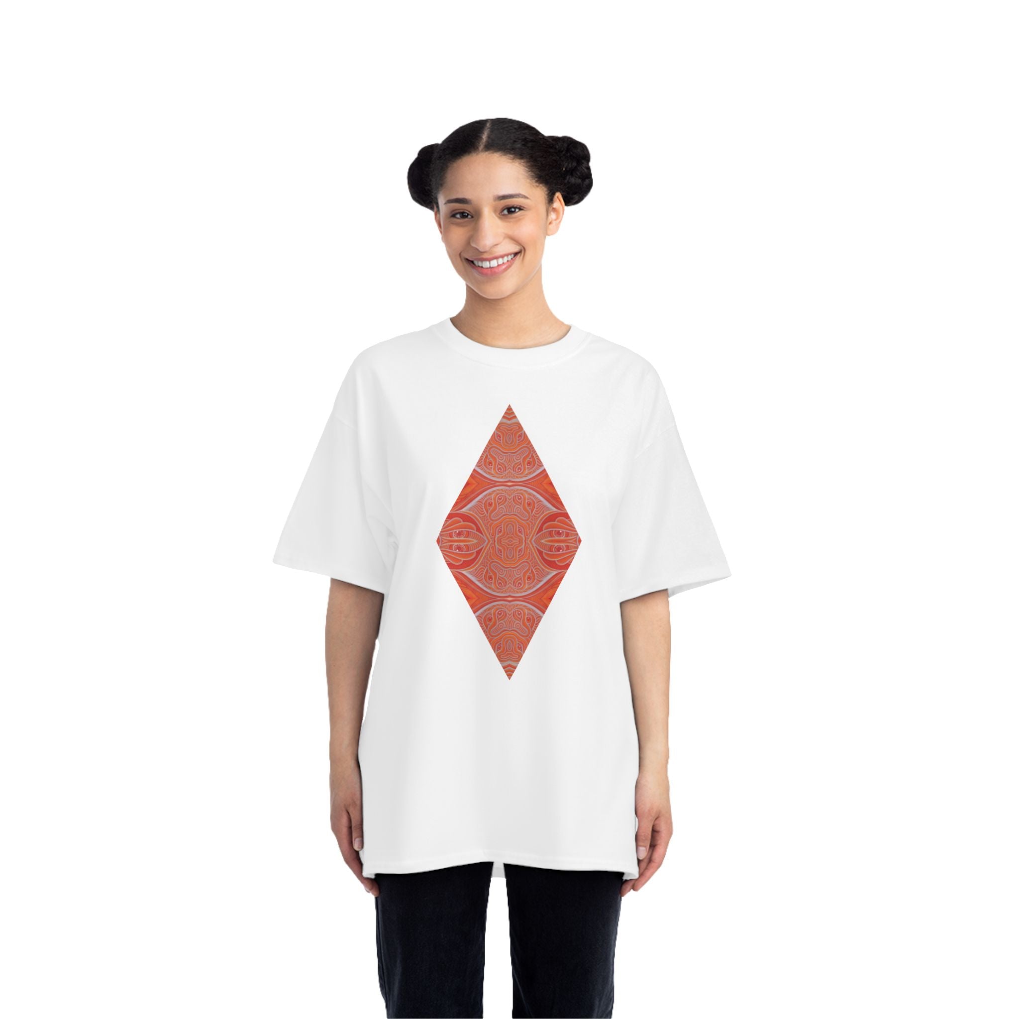 Geometric Red Diamond Graphic T-Shirt #kd753097