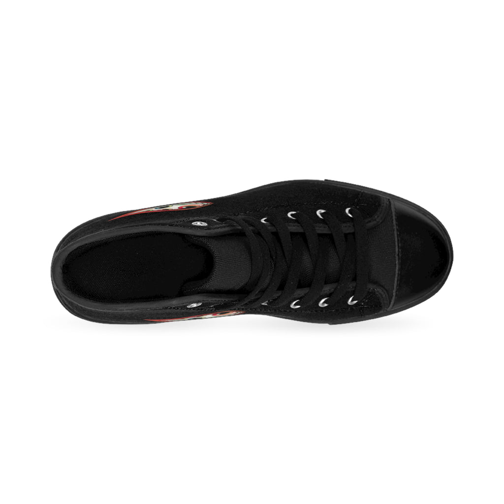 Women's High-Top Sneakers — Embroidered Eye & Lip Graphic #t087467