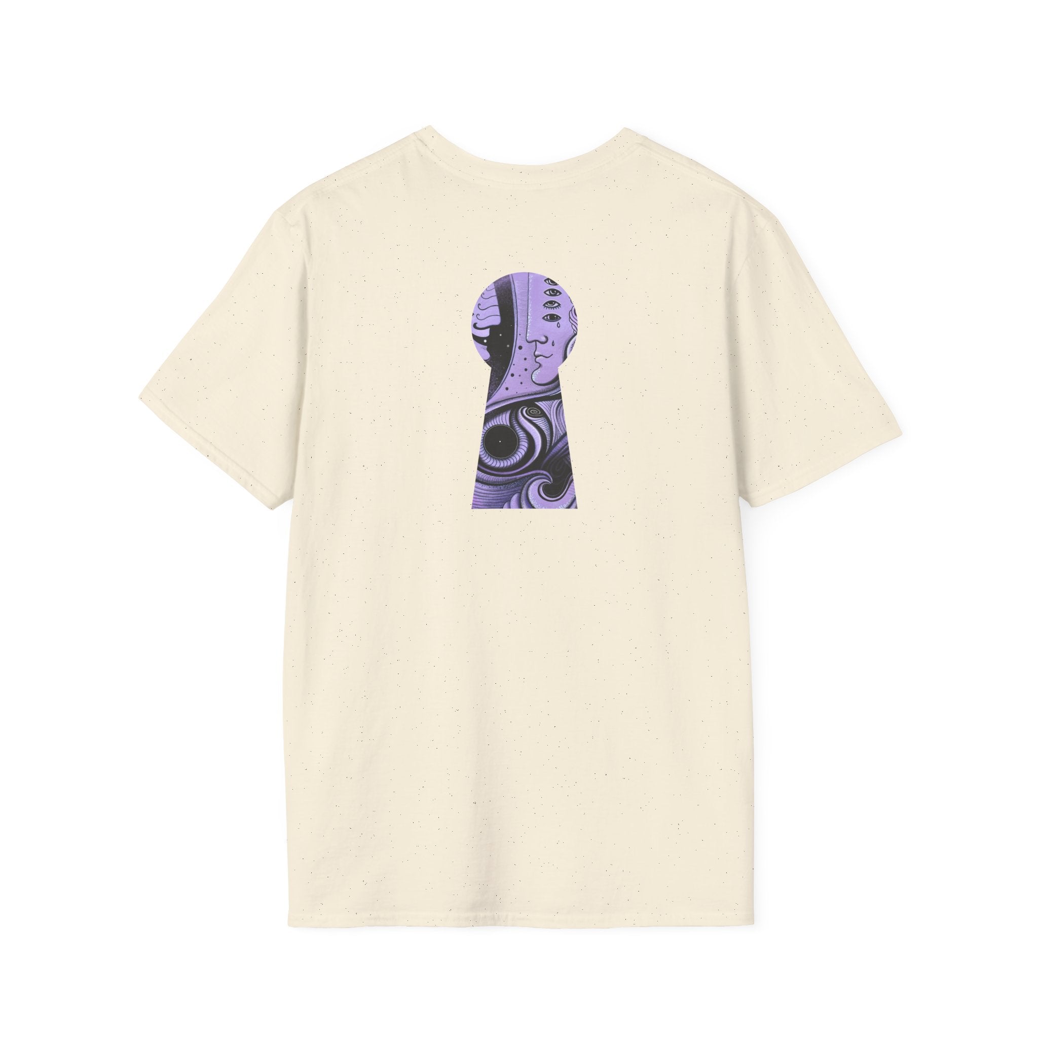 Abstract Purple Swirl Art T-Shirt | Psychedelic Keyhole Design