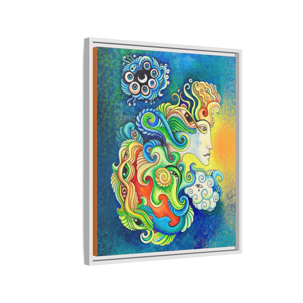 Framed Abstract Mermaid Art Print — Colorful Psychedelic Canvas #iyt88433