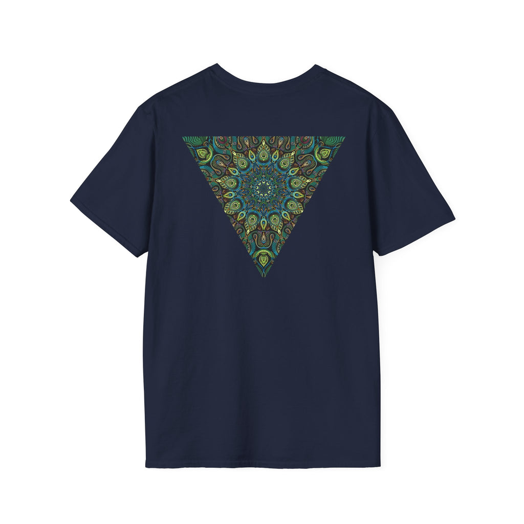 Green Mandala Triangle T-Shirt – Psychedelic Geometric Art Tee # kh9732