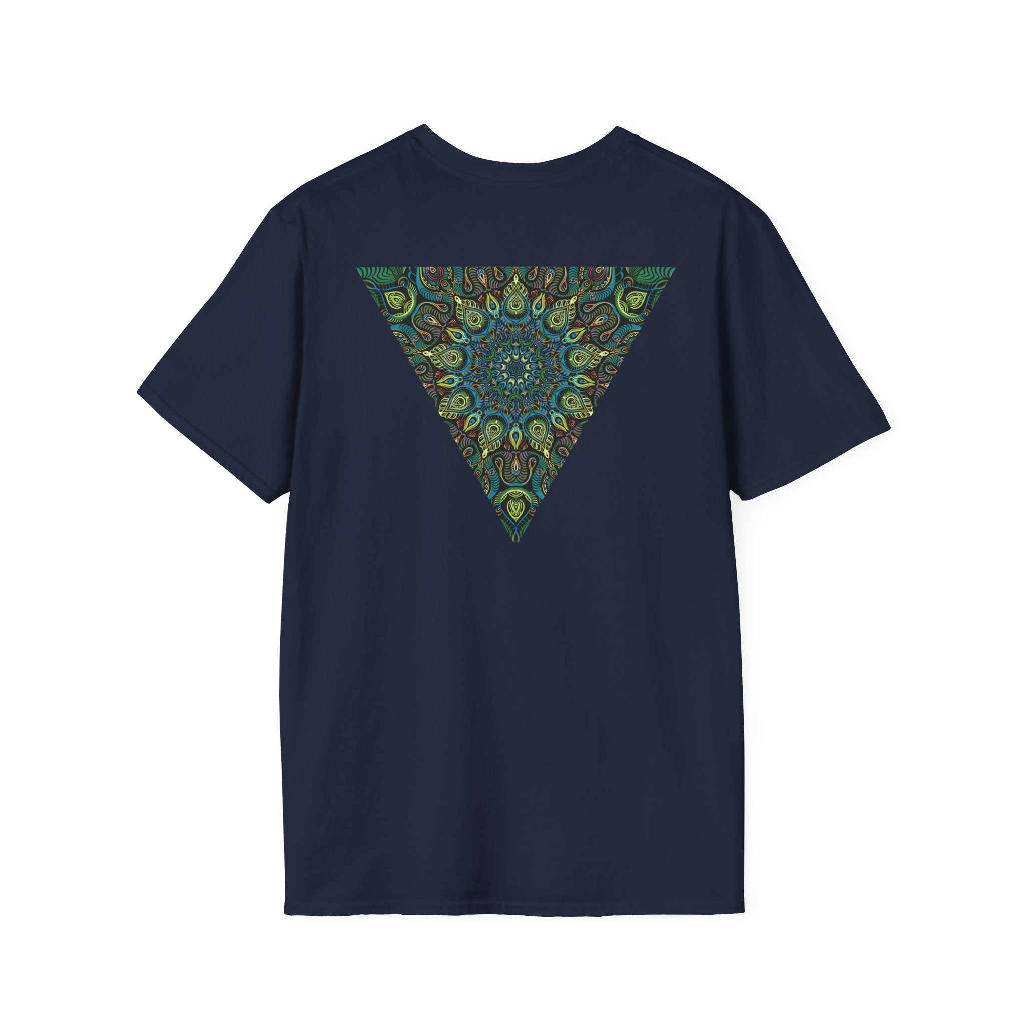 Green Mandala Triangle T-Shirt – Psychedelic Geometric Art Tee # kh9732