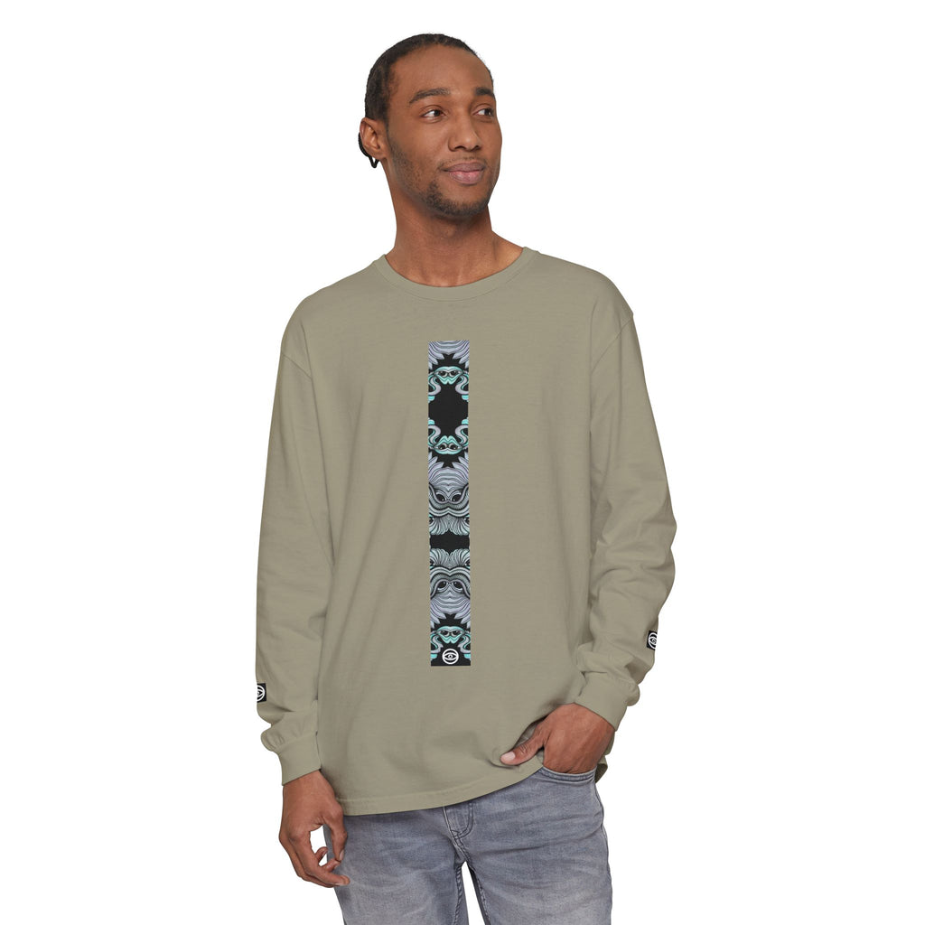 Men's/Women's Long Sleeve T-Shirt — Vertical Geometric Stripe Graphic #kjgd64258
