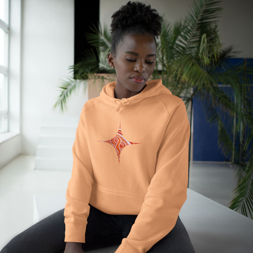 Keyhole & Diamond Pattern Hoodie — Abstract Red Paisley Graphic #yh099879