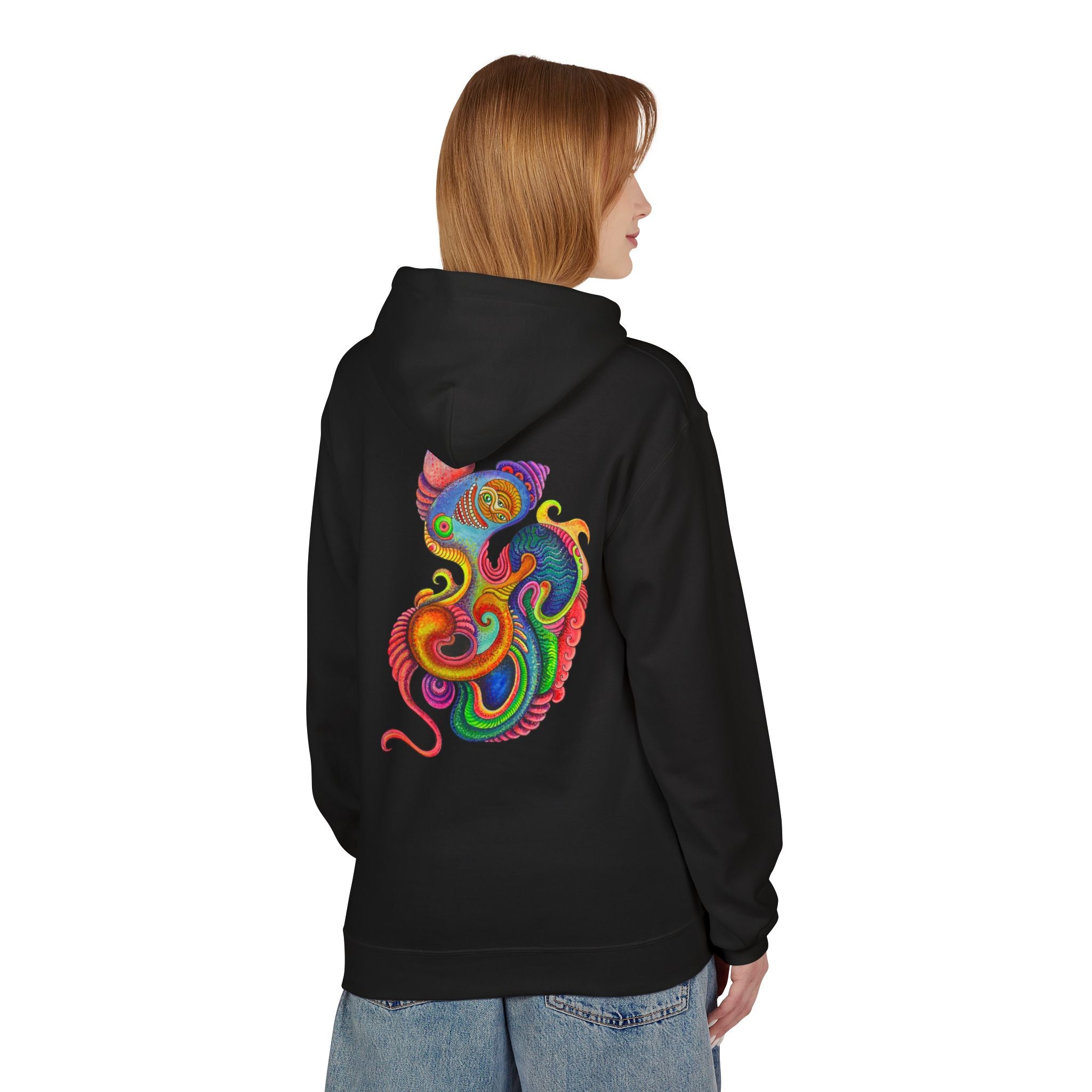 Psychedelic Abstract Snake Hoodie — Colorful Surreal Art Pullover #ggd76467
