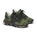 Mesh Sneakers - Green Geometric Tribal Pattern Women's Athletic Shoes #s762457