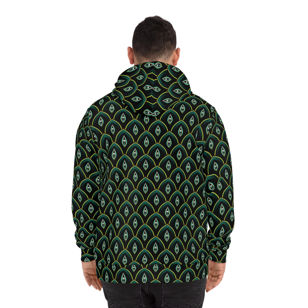 Peacock Feather Pattern Hoodie — Green All-Over-Print Fashion Hoodie #d00998654