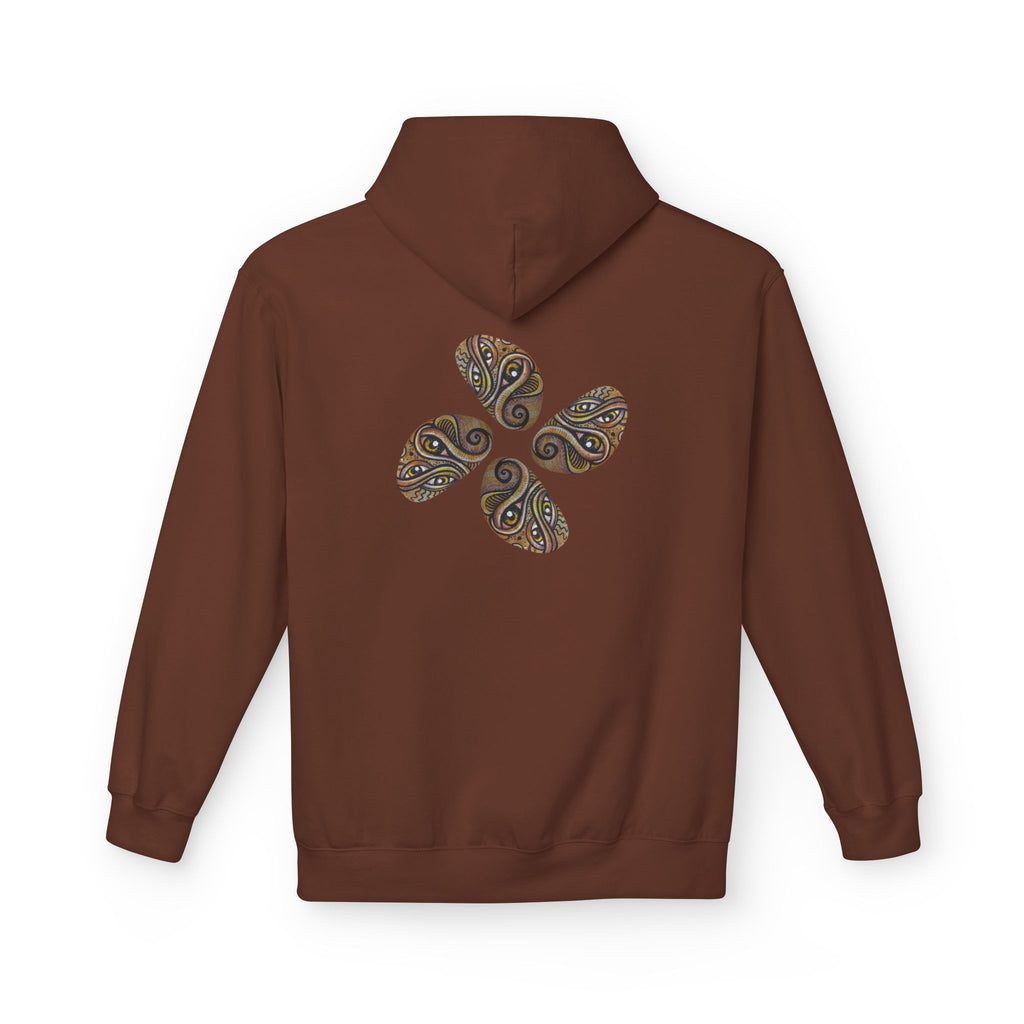 Leaf Pattern Hoodie — Boho Tribal Feather Design Pullover #f8635678