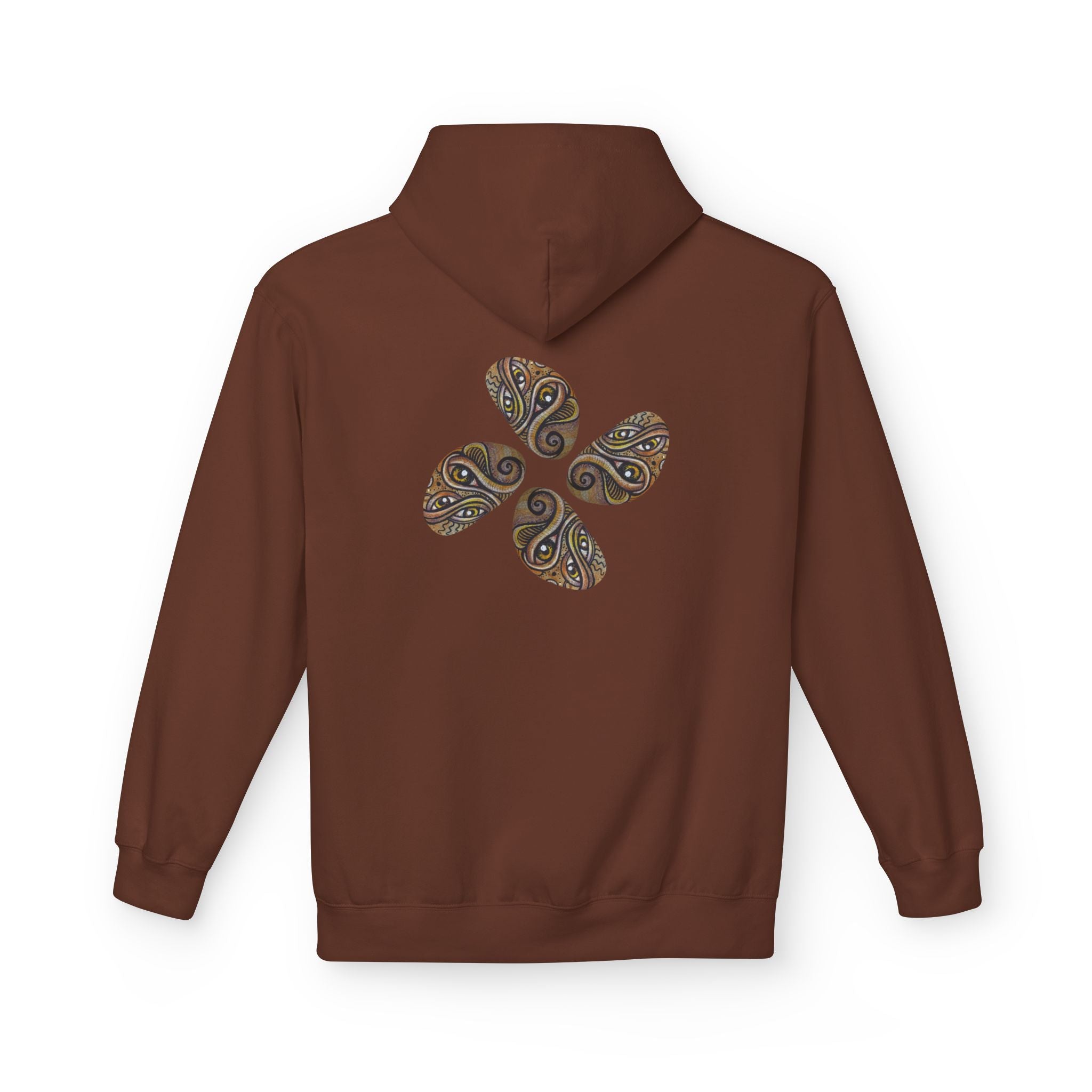 Leaf Pattern Hoodie — Boho Tribal Feather Design Pullover #f8635678