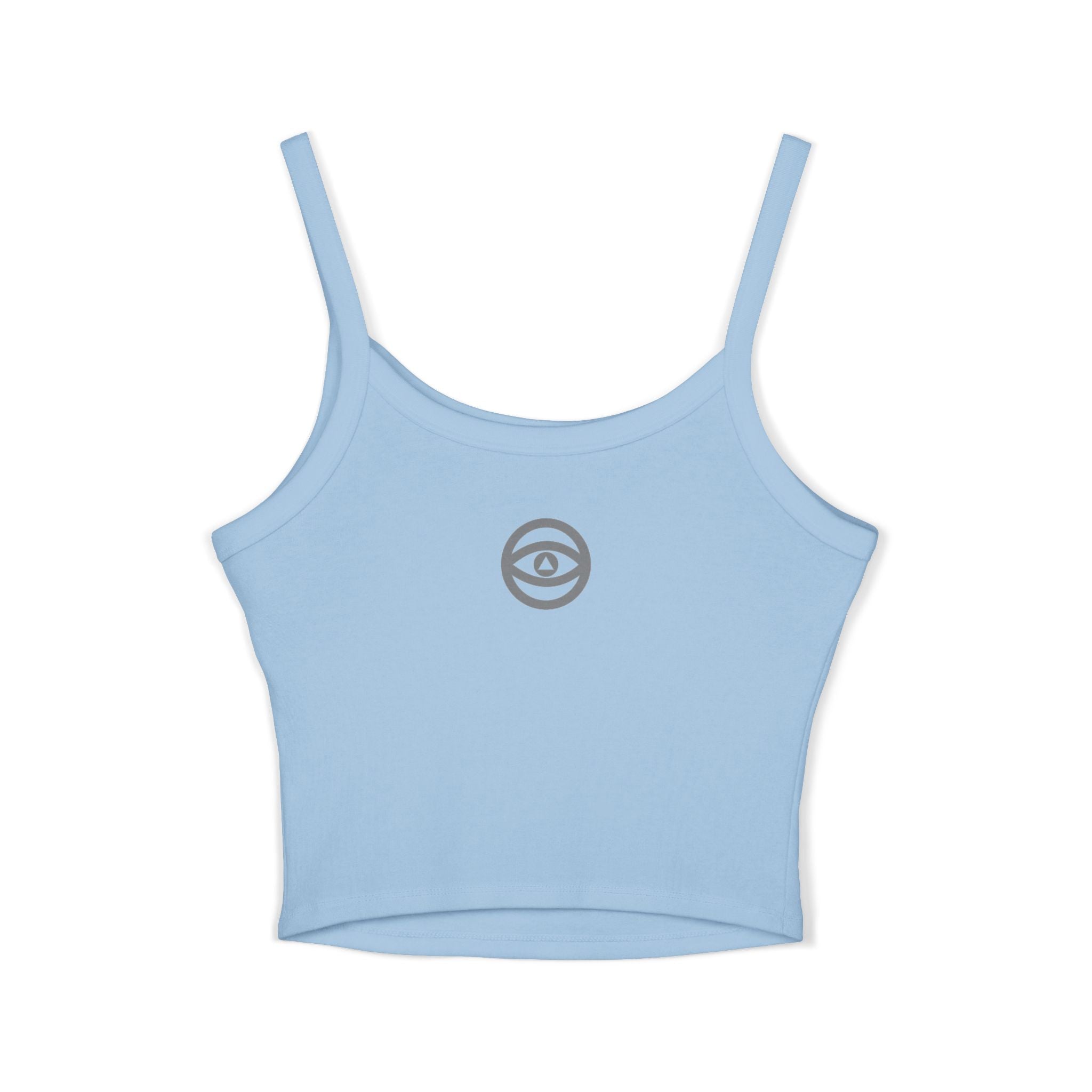 Women's Eye Logo Spaghetti Strap Tank Top — Minimal Graphic Crop #d 11346543