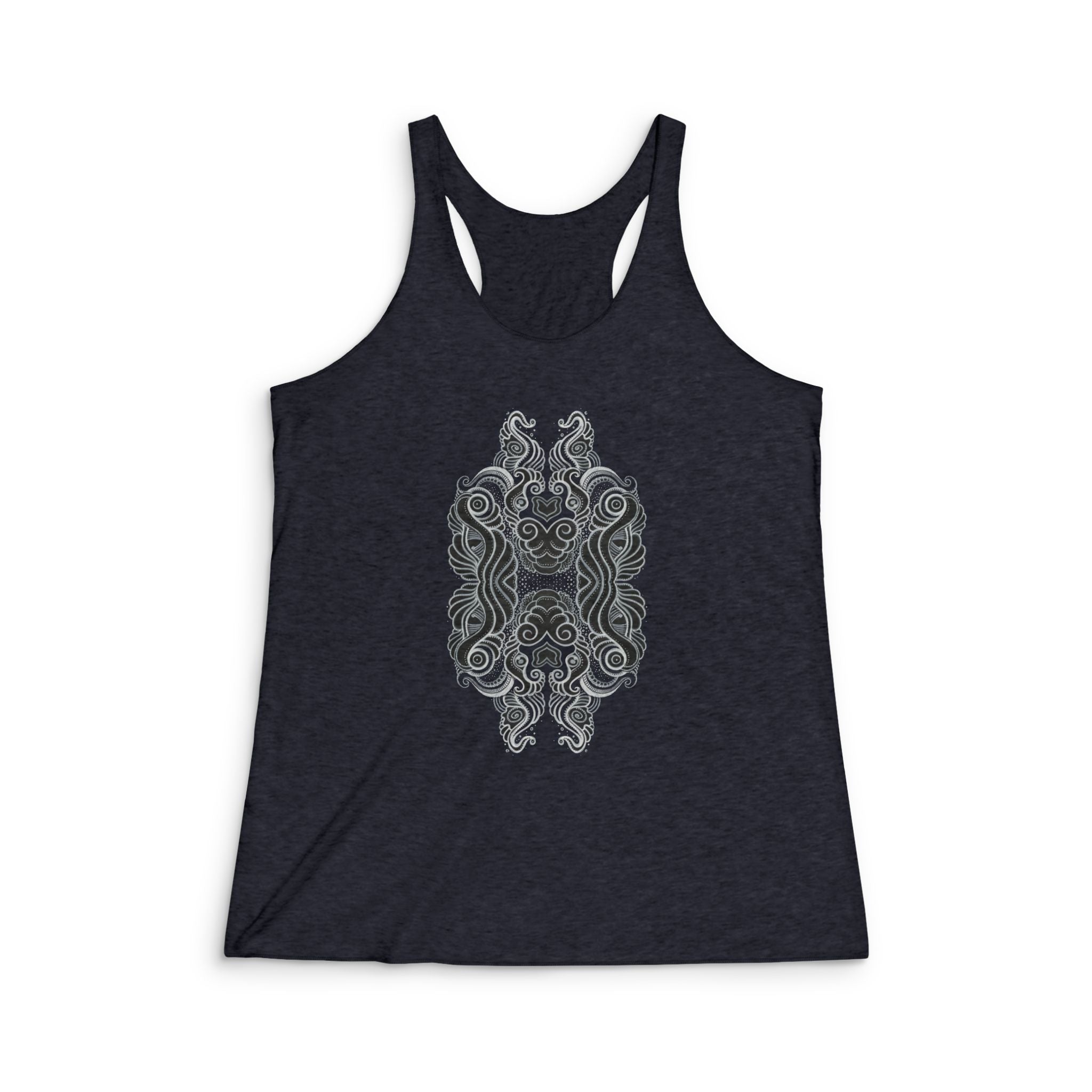 Ornate Symmetry Racerback Tank — Intricate Floral Mandala Design #rj663328