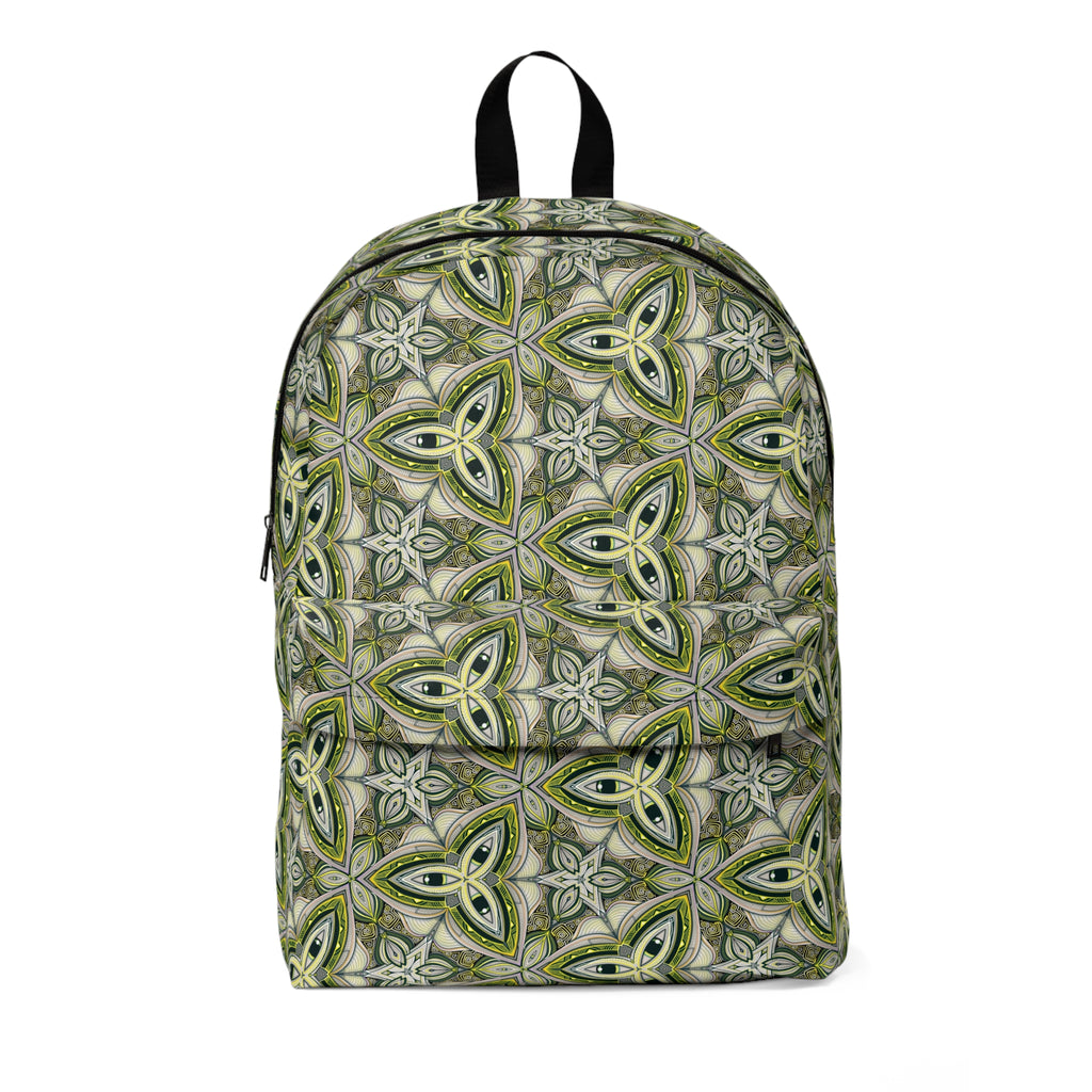 Green Celtic Knot Backpack — Patterned Travel & School Bag #b5329