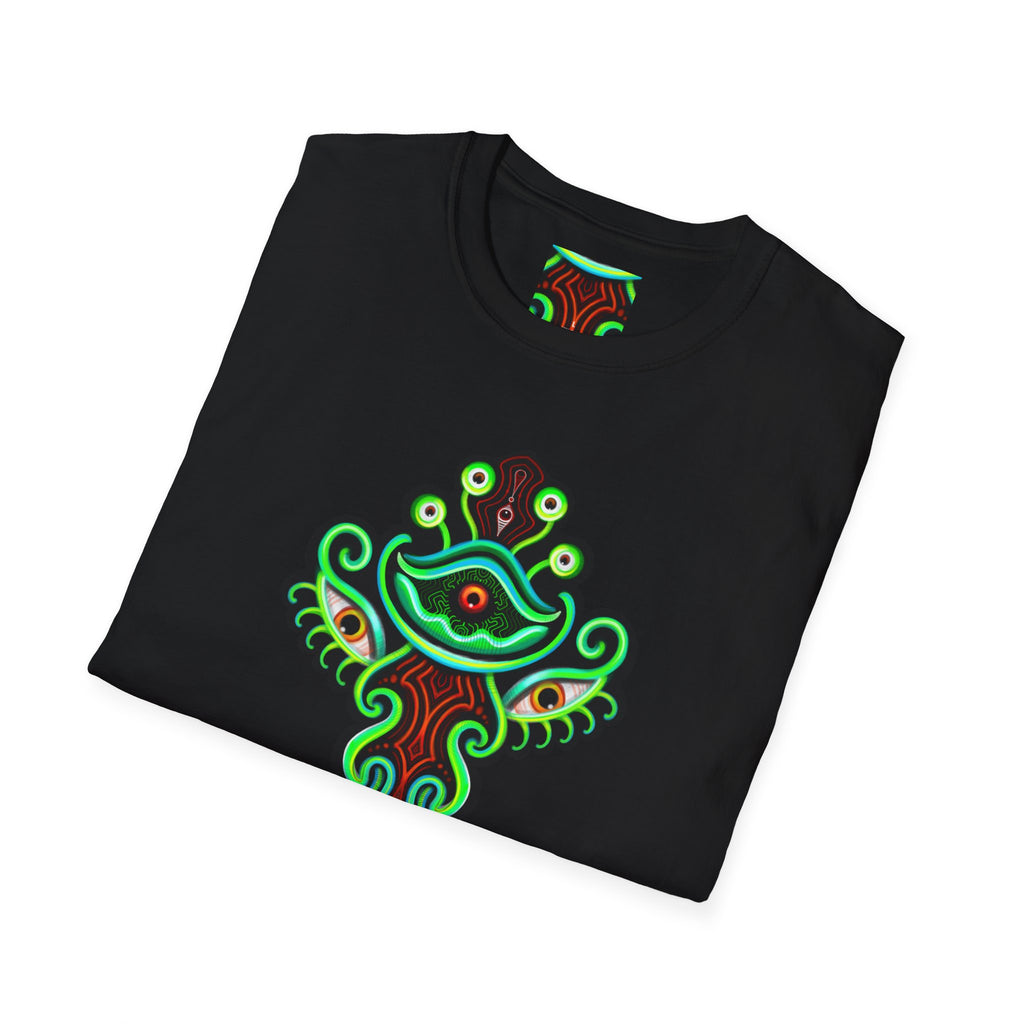 Mystic Eye Graphic T-Shirt — Psychedelic Neon Symbol Tee #h737383929