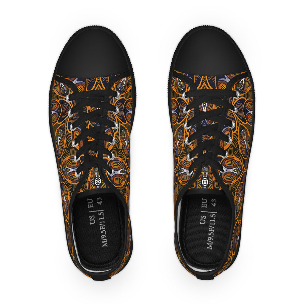Paisley Flame Low-Top Sneakers — Men's Casual Canvas Shoes #ur2819