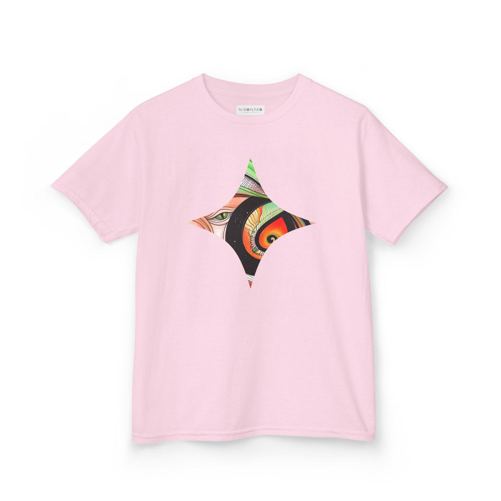 Abstract Eye Pattern Kids Tee | Geometric Star & Triangle Art