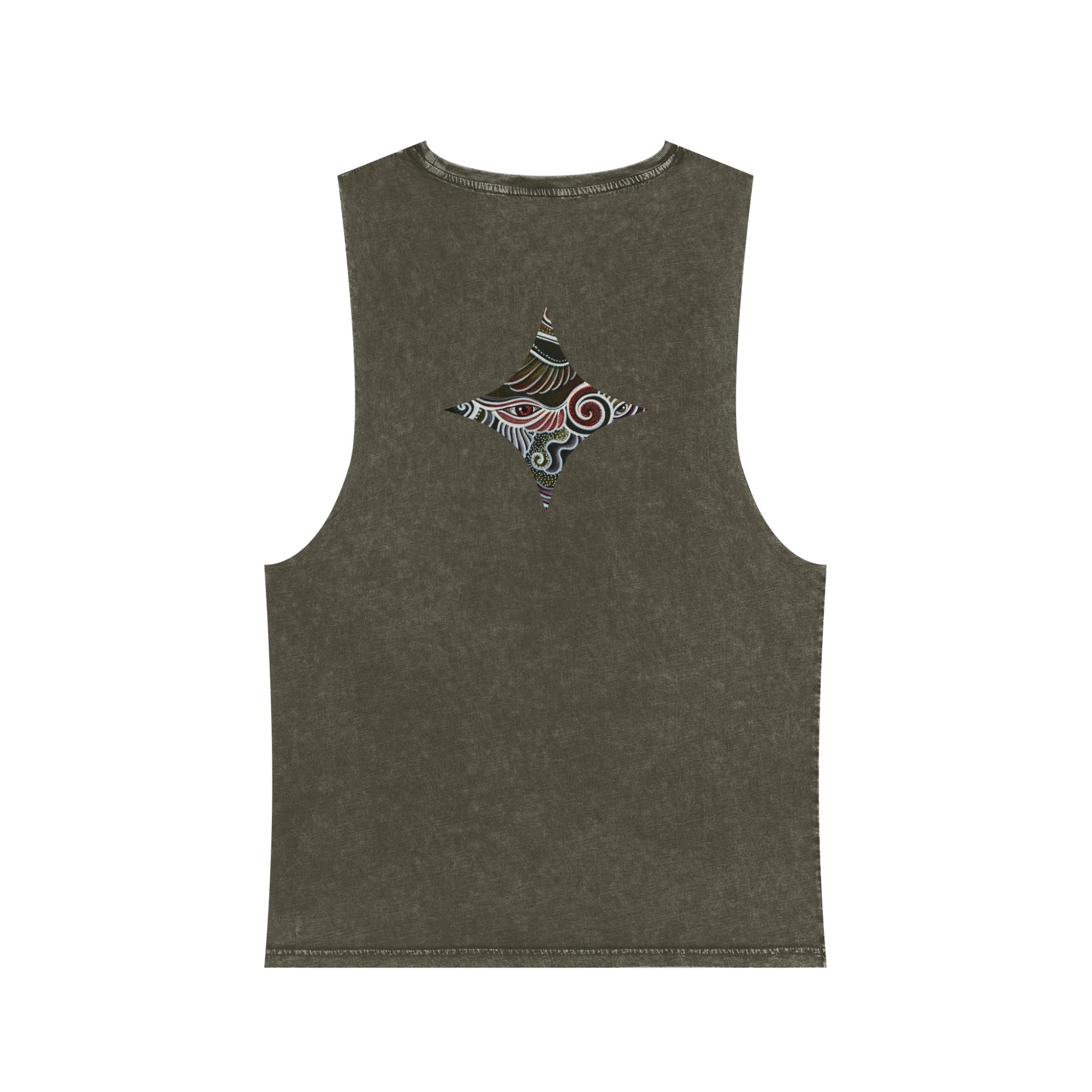 Stonewash Tank Top — Colorful Swirl Triangle Graphic #ew1177