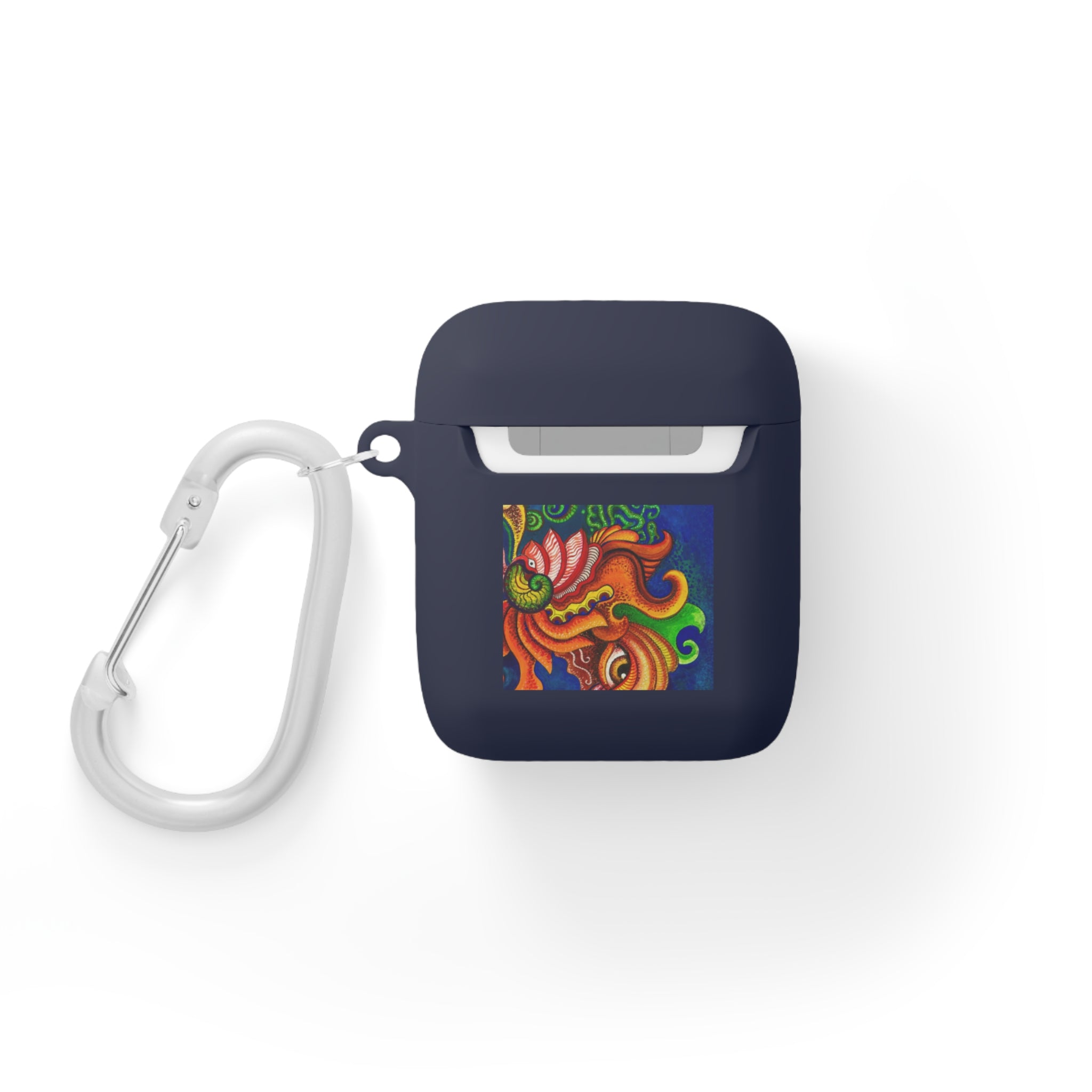 Colorful Abstract Dragon AirPods Case — Vibrant Floral Swirl Design #2347