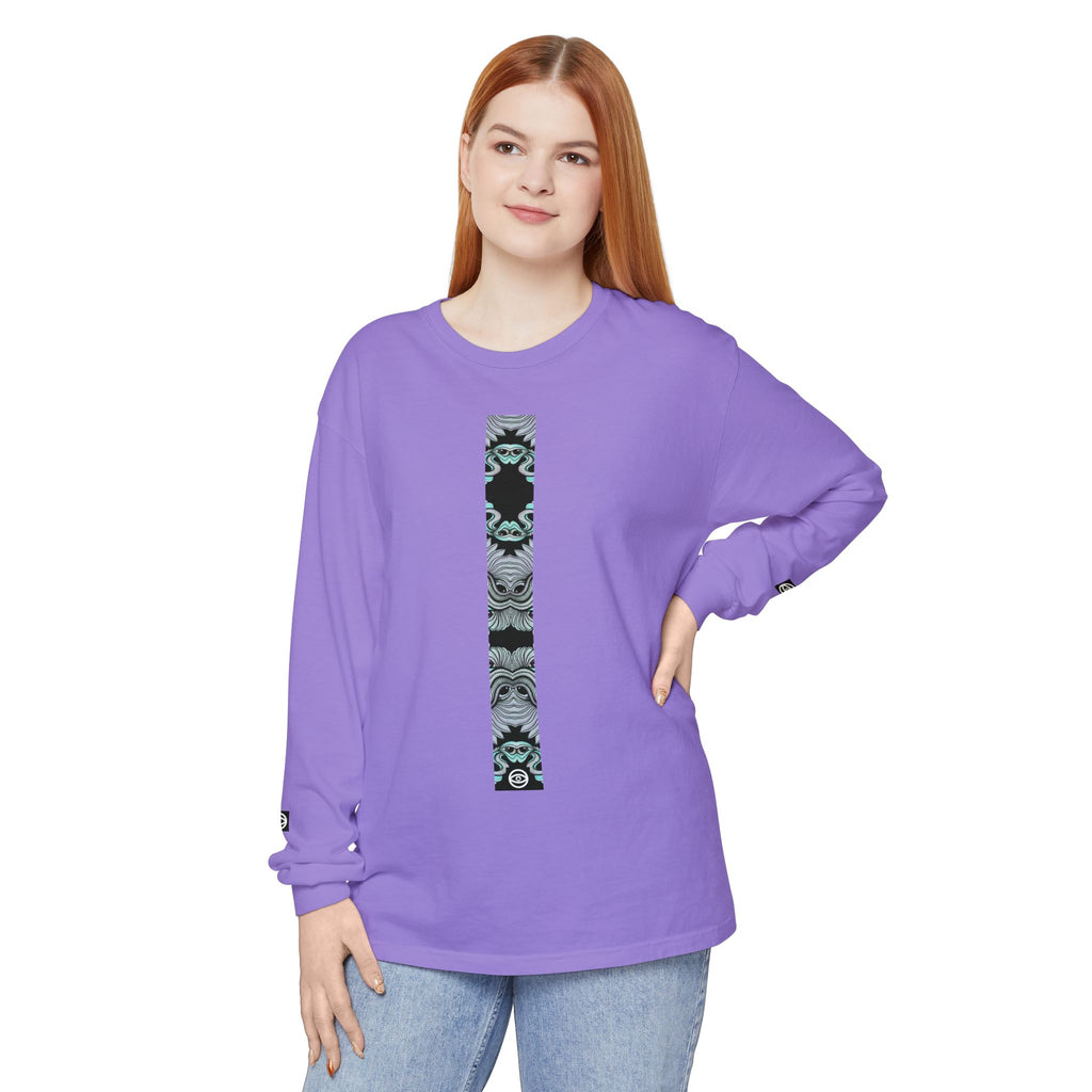 Men's/Women's Long Sleeve T-Shirt — Vertical Geometric Stripe Graphic #kjgd64258