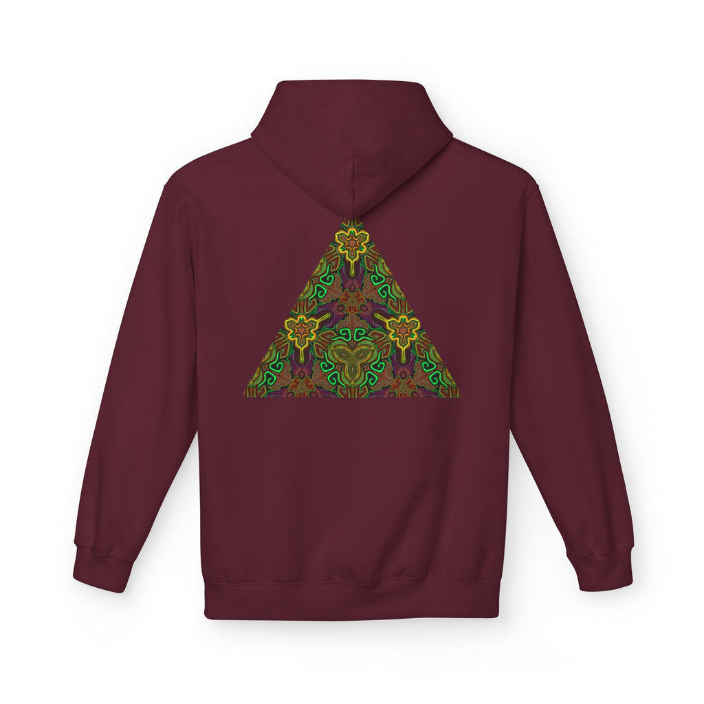 Tribal Kaleidoscope Symbol Hoodie | Geometric Triangle Back Print