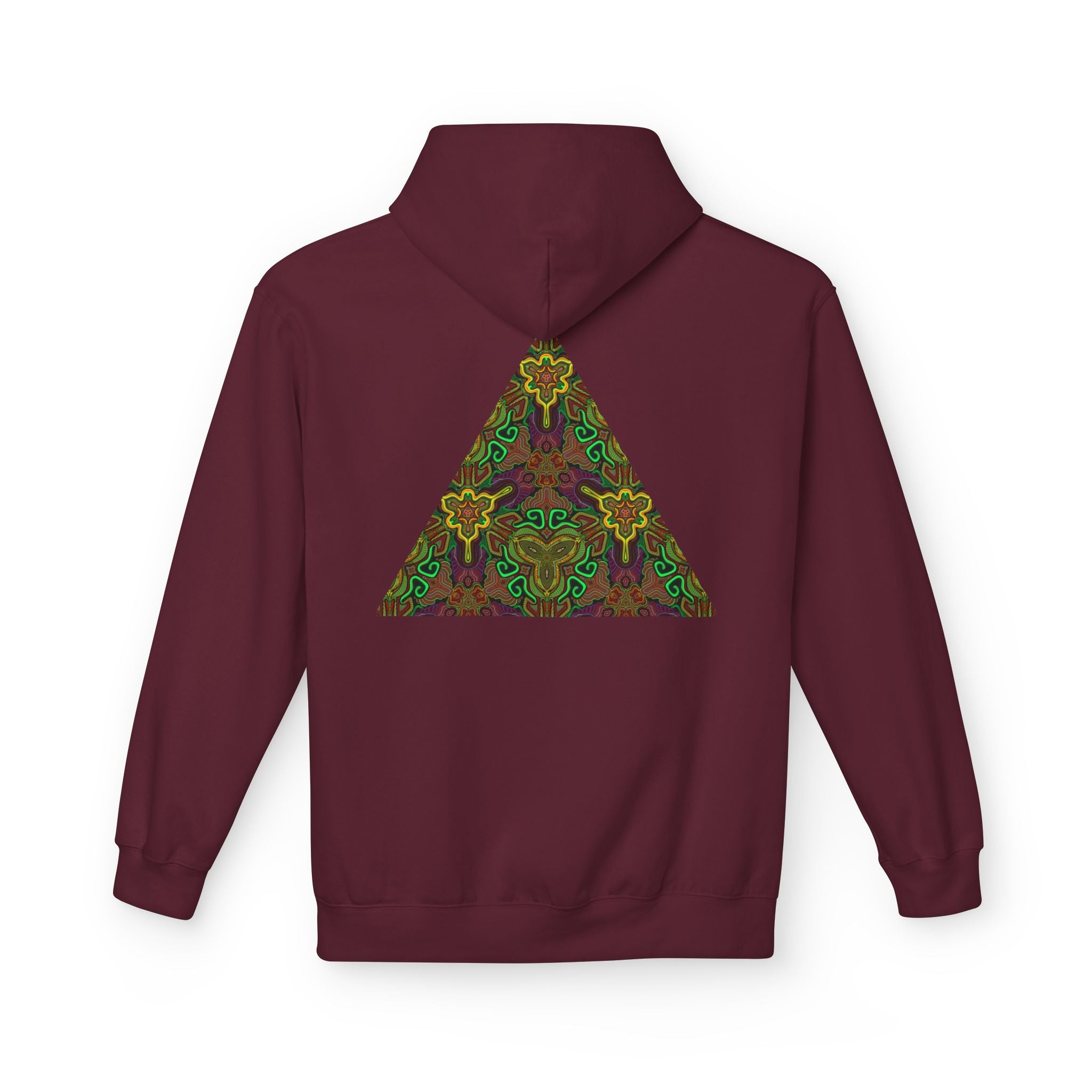 Tribal Kaleidoscope Symbol Hoodie | Geometric Triangle Back Print