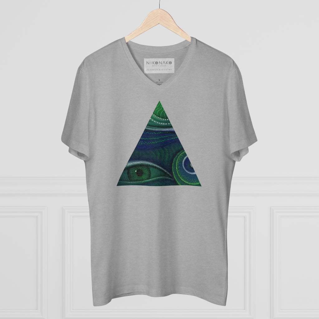 Peacock Eye Triangle V-Neck T‑Shirt #ts3