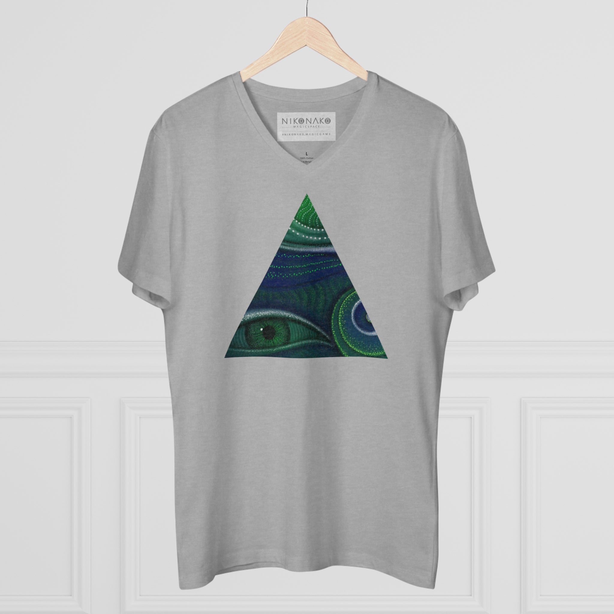 Peacock Eye Triangle V-Neck T‑Shirt #ts3