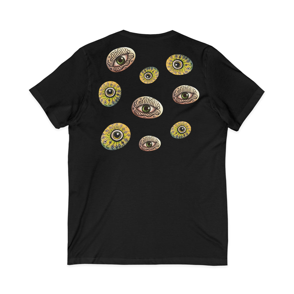 Sunflower Eye Pattern V-Neck Tee #k0833