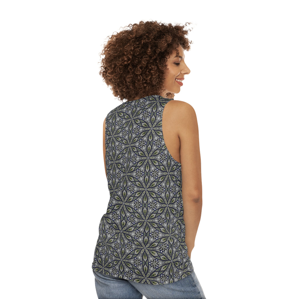 Mandala Geometric All-Over Print Tank Top — Boho Floral Pattern #sfy3571