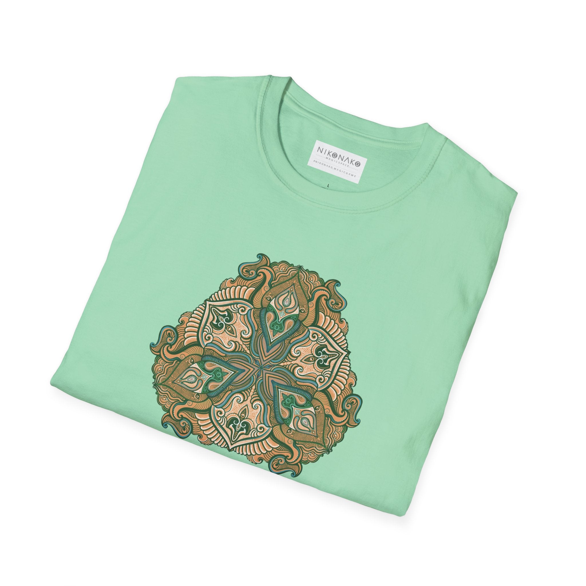 Green Celtic Knot Mandala T-Shirt | Floral Shamrock Pattern