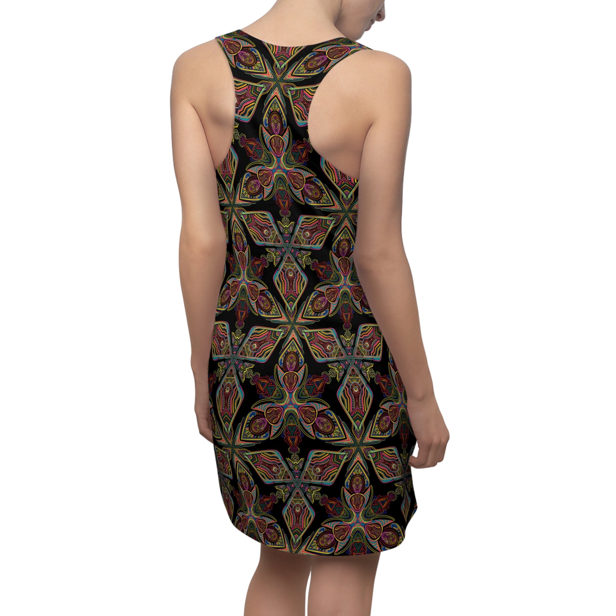 Kaleidoscope Floral Racerback Dress — Boho Patterned AOP #gho7540