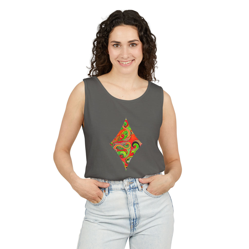 Psychedelic Paisley Cross Tank #t434567