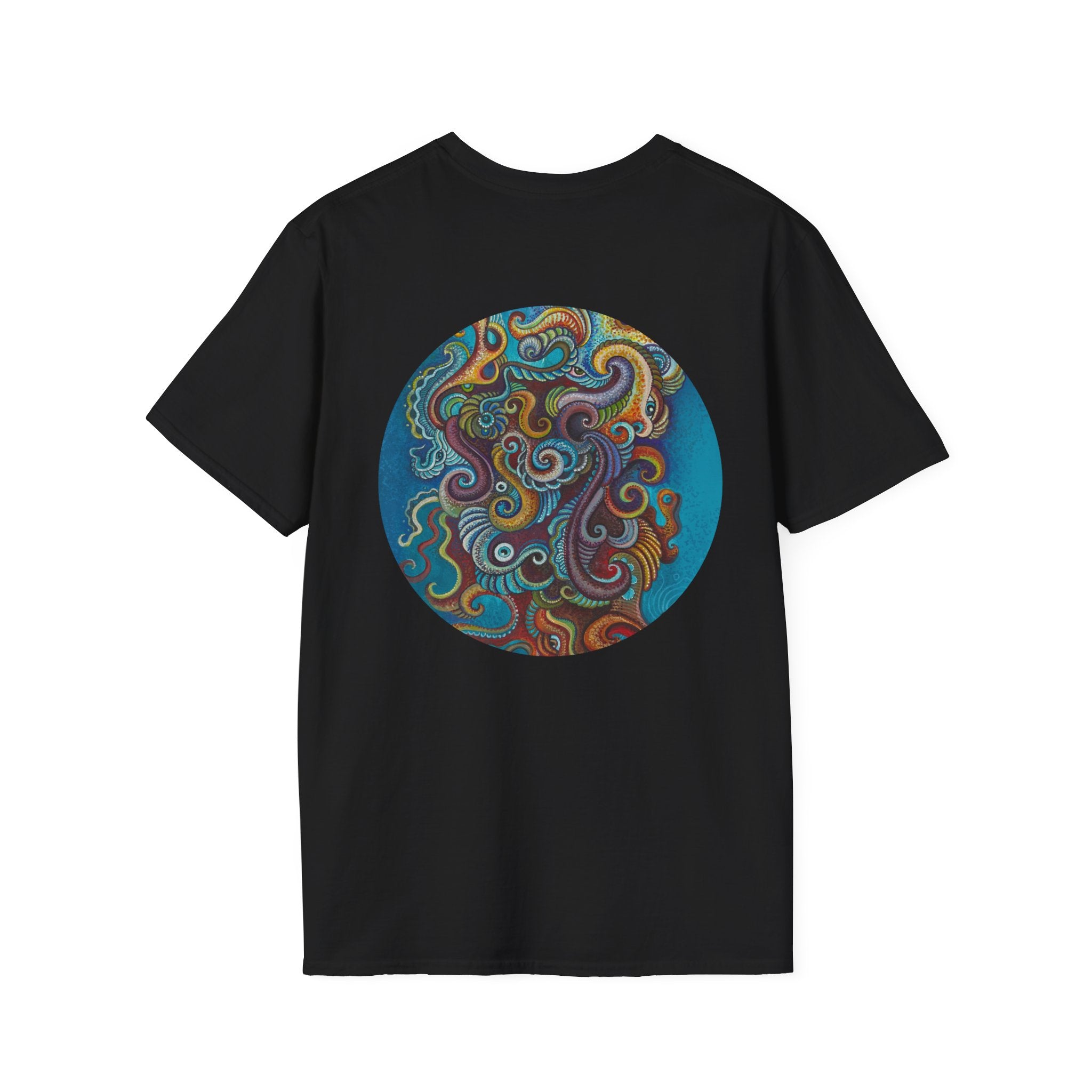 Psychedelic Keyhole T-Shirt — Colorful Swirl Art Tee #tsc8765