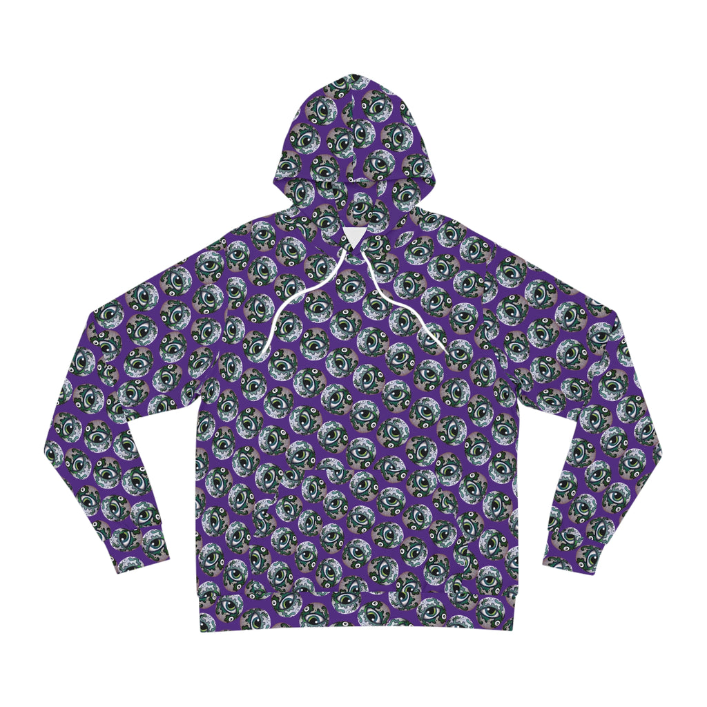 Skull Pattern Hoodie — Purple All-Over Print Gothic Streetwear #h976478