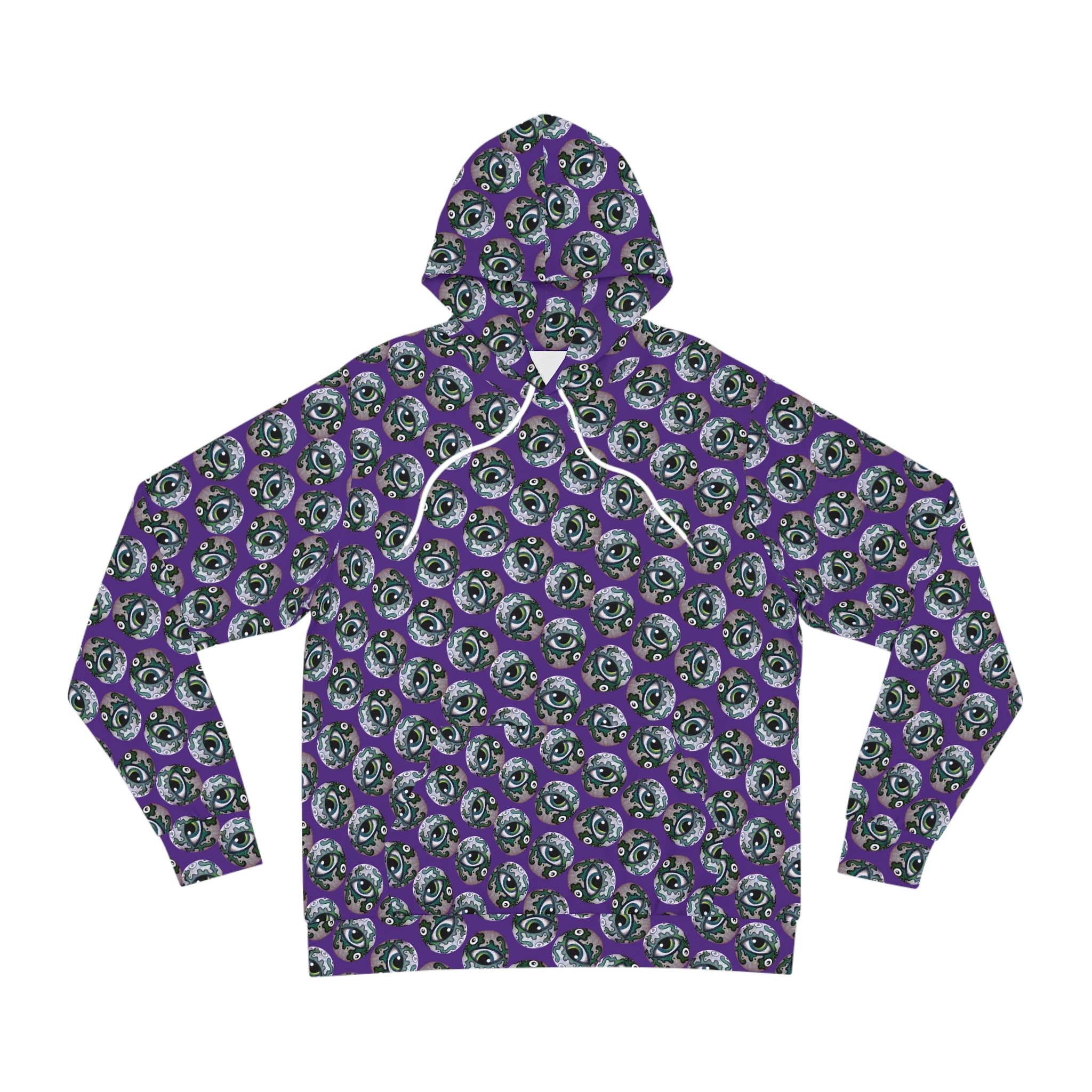 Skull Pattern Hoodie — Purple All-Over Print Gothic Streetwear #h976478