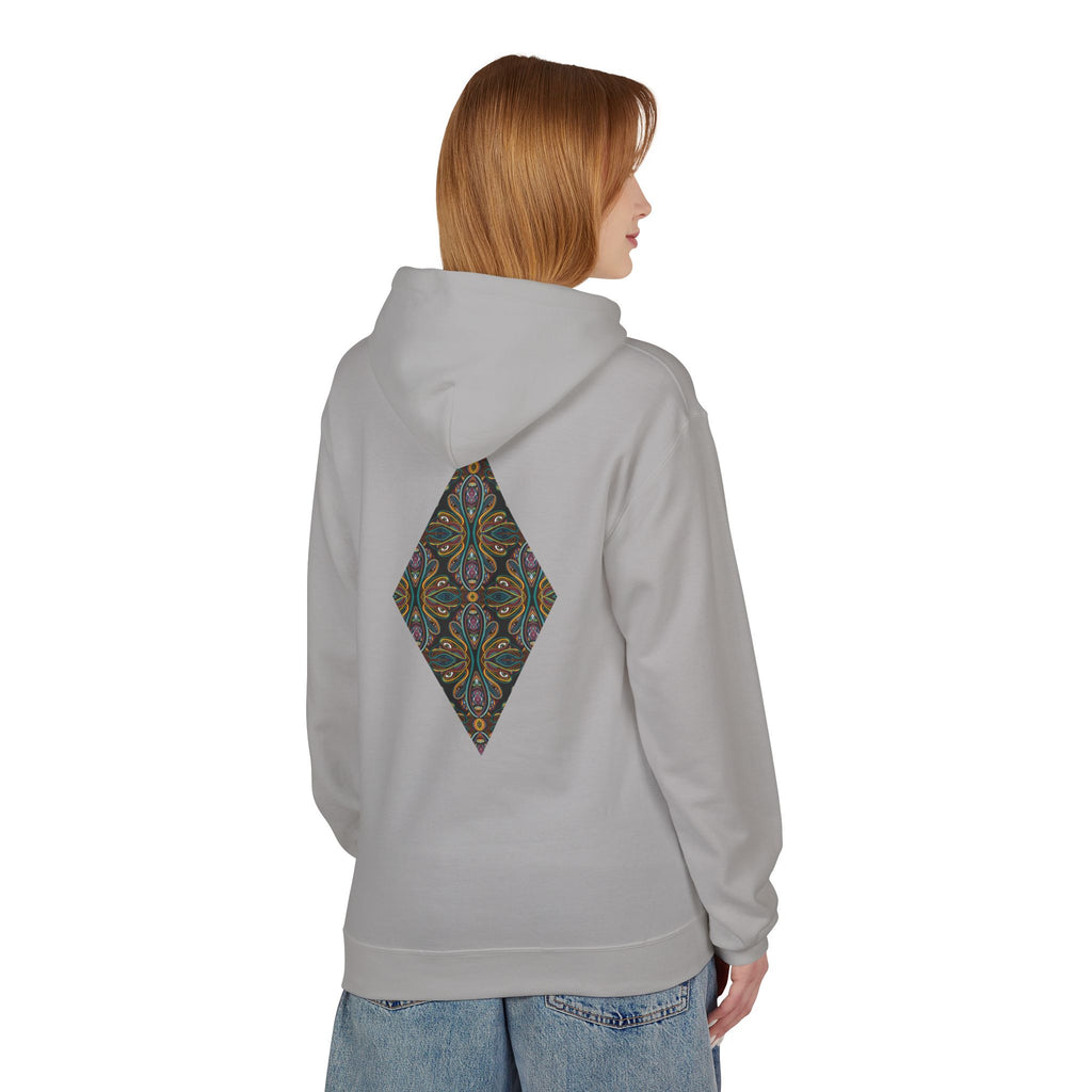 Geometric Mosaic Triangle Hoodie — Decorative Pattern Pullover #i865678