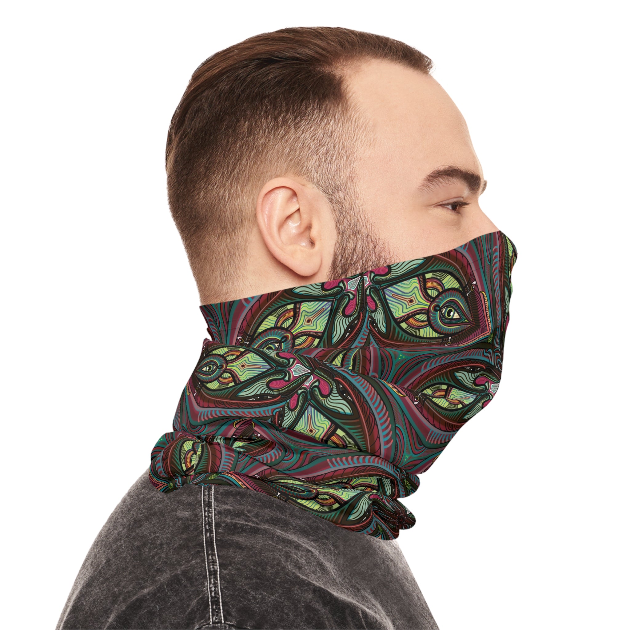 Bohemian Floral Mandala Neck Gaiter — Lightweight Patterned Face Scarf #fg8750