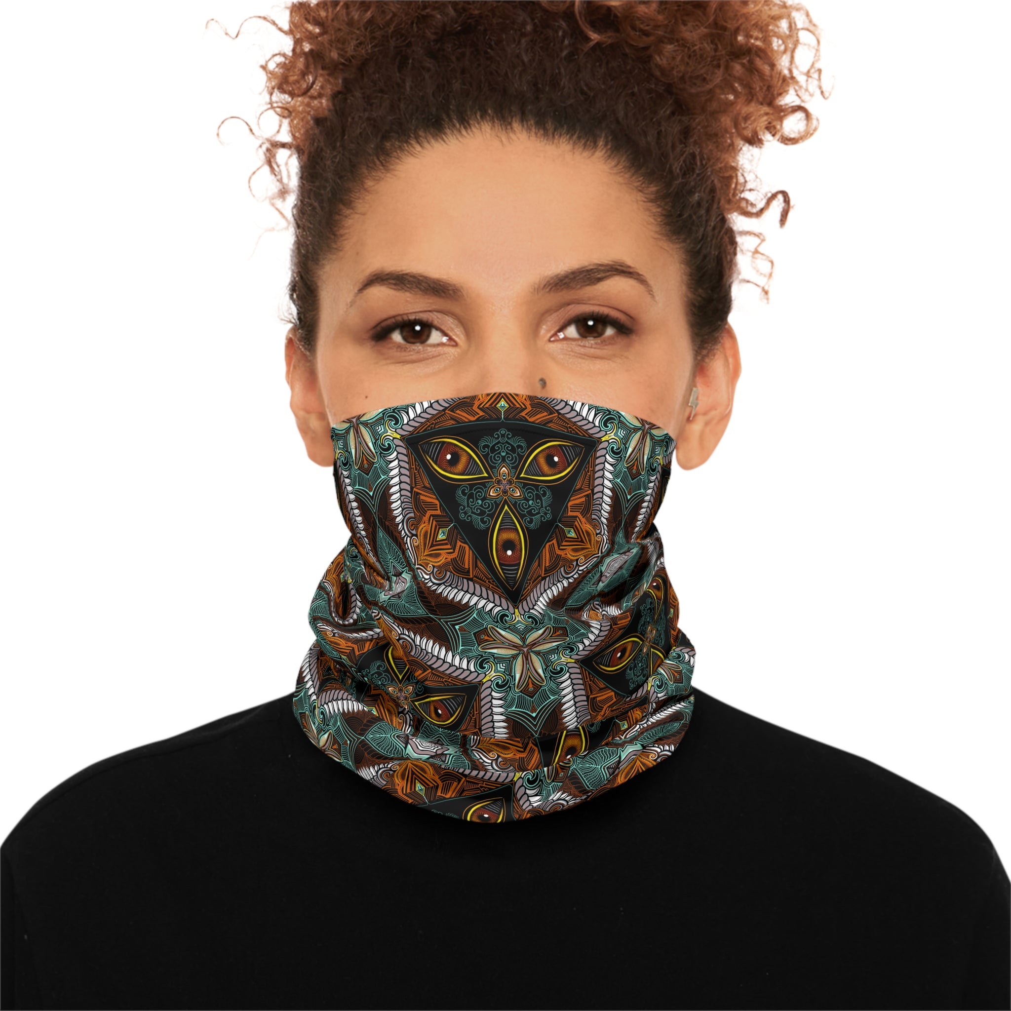 Fox Kaleidoscope Neck Gaiter — Lightweight Tribal Forest Face Mask #FM5
