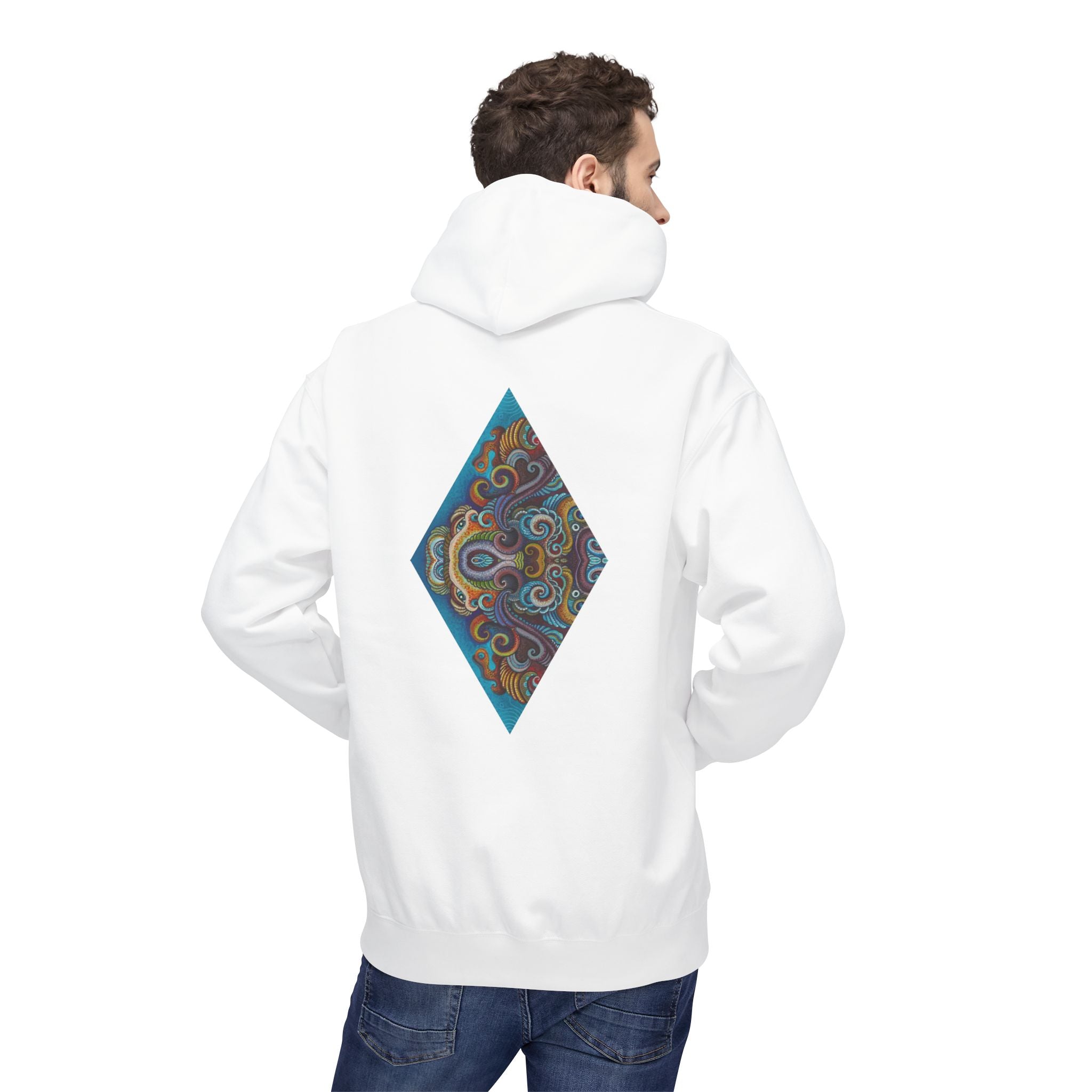 Hoodie — Colorful Geometric Tribal Diamond Print #g765889