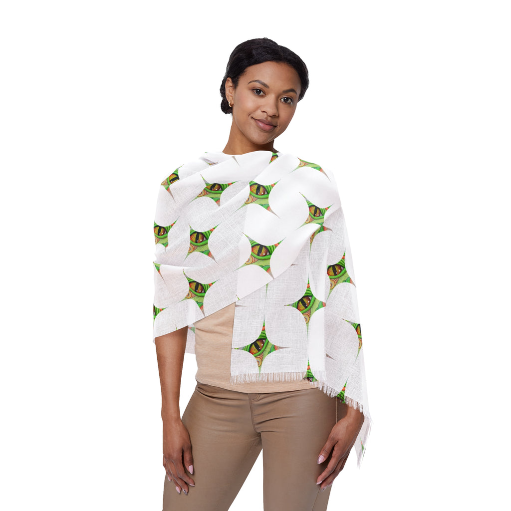 Light Scarf — White Starburst Patterned Scarf (Lightweight, Everyday Accessory) #g876479